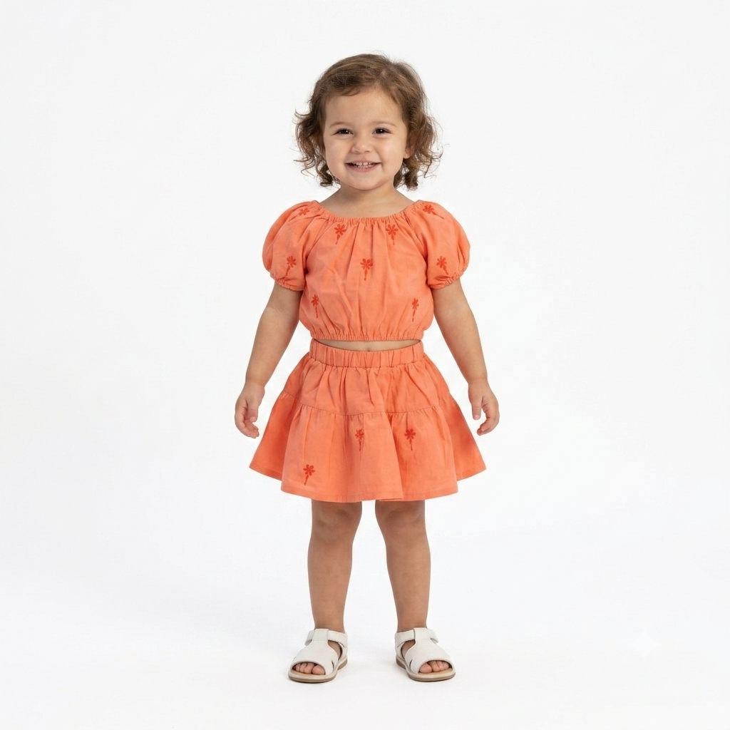 Girls' Embroidered Floral Simona Set
