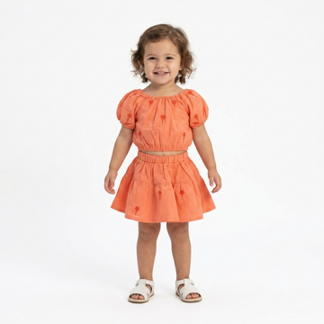 Girls' Embroidered Floral Simona Set