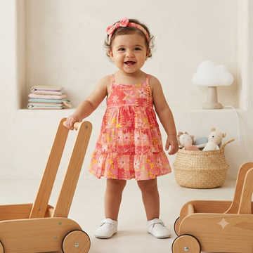Baby Girls' Floral Dress with Shorts Set