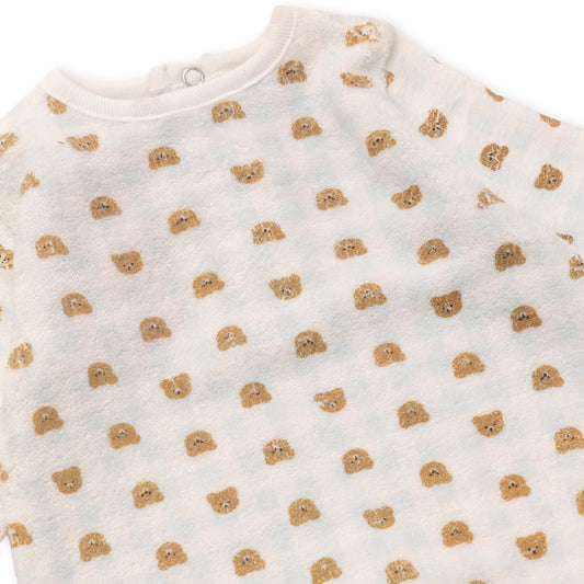 Baby sleepsuit with teddy bear patterns