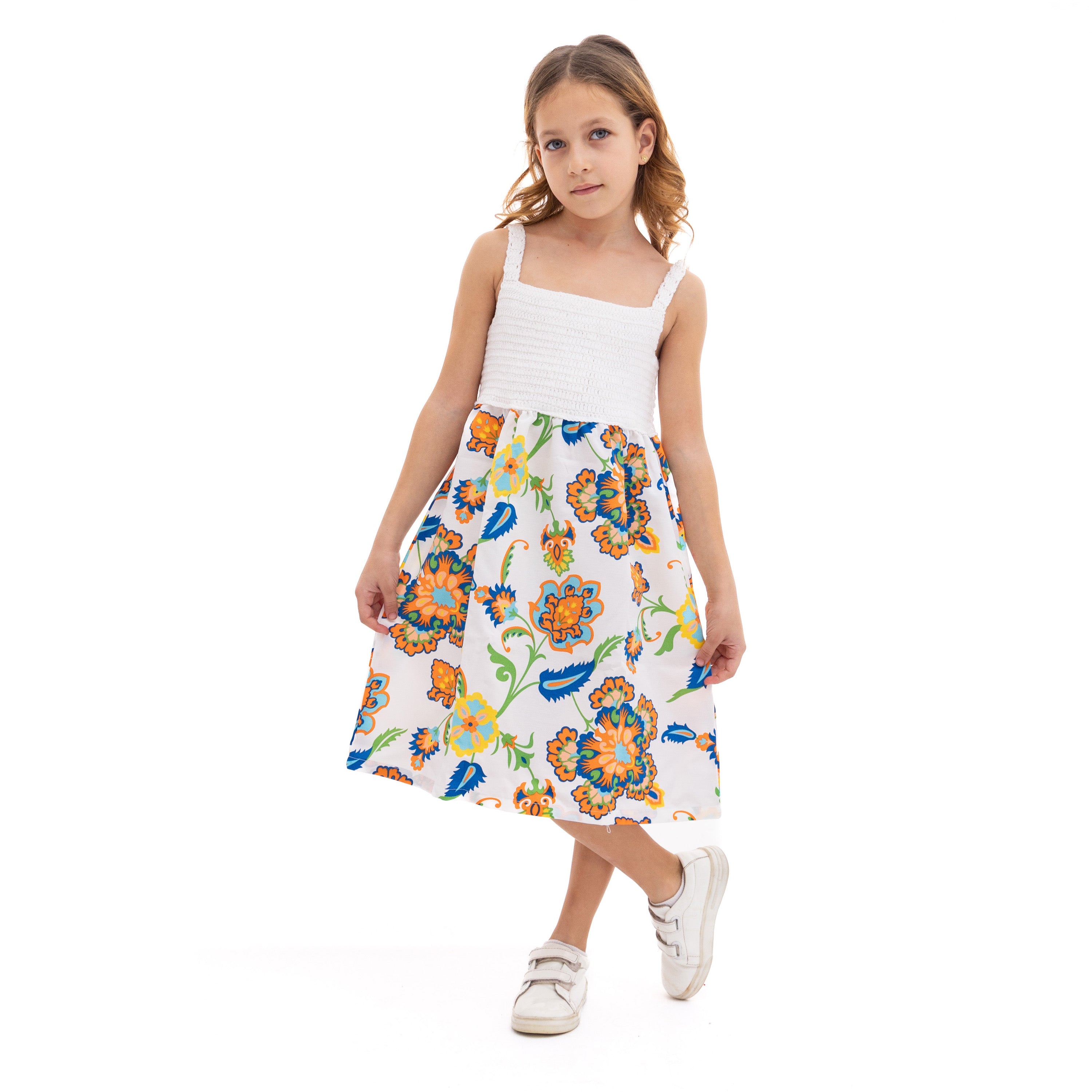 White Dress with Floral Print