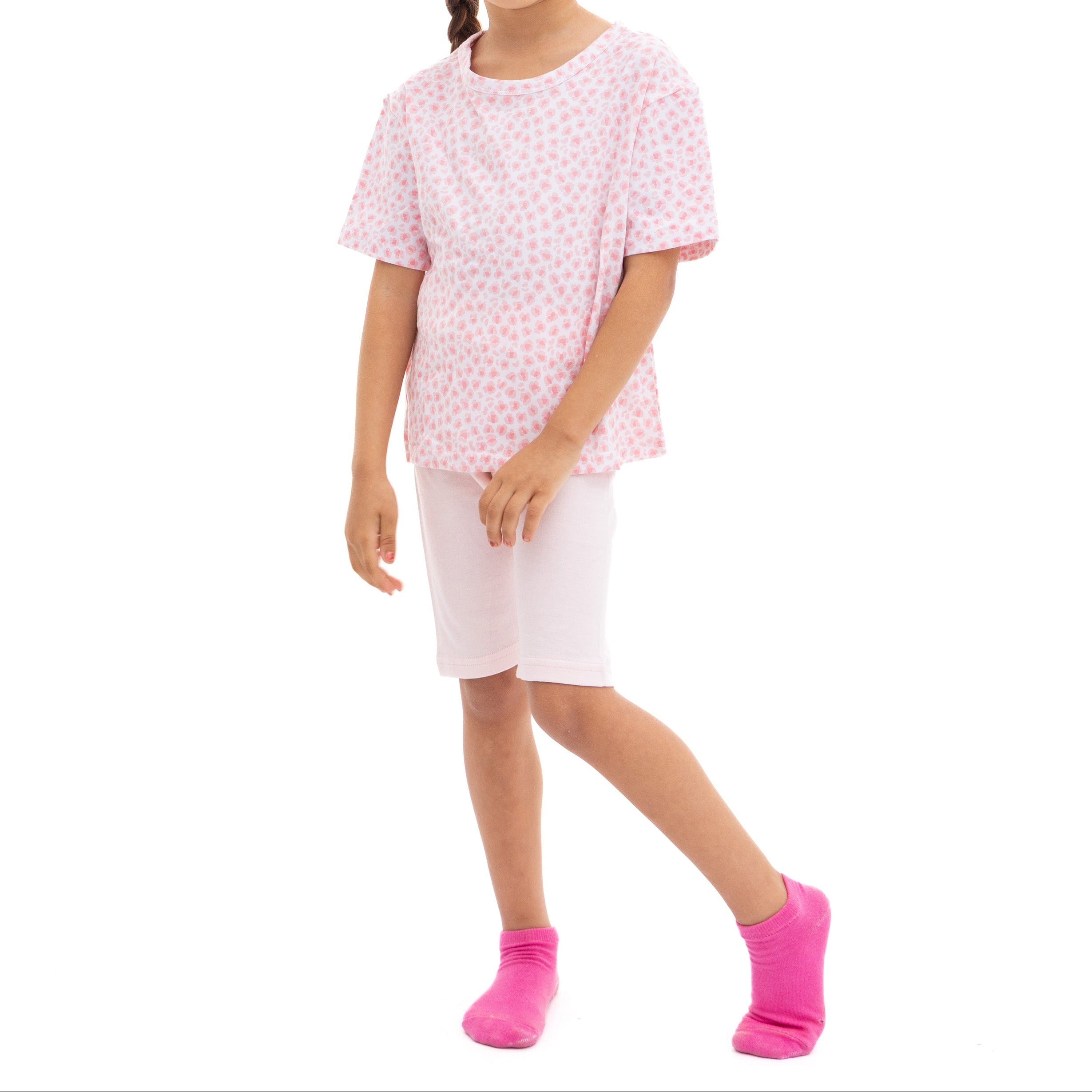 White Kids Pajama with Pink Hearts Soft & Stylish Everyday Wear