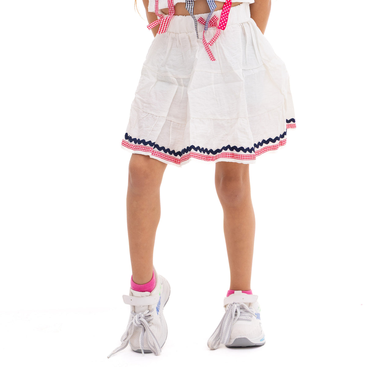 White Skirt with Bowtie