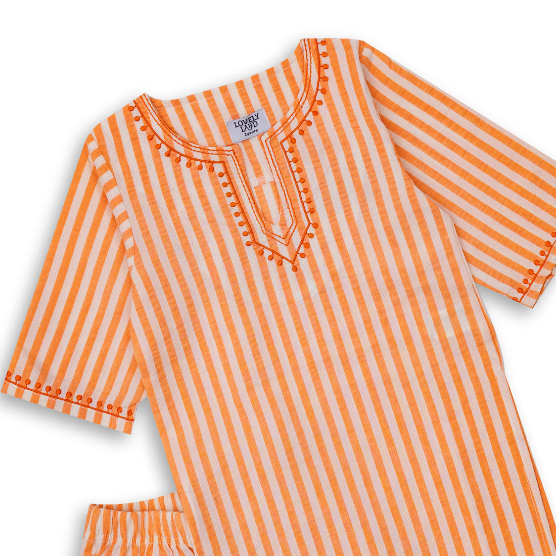 Girls' Orange Stripped Shirt and Orange Stripped Pants