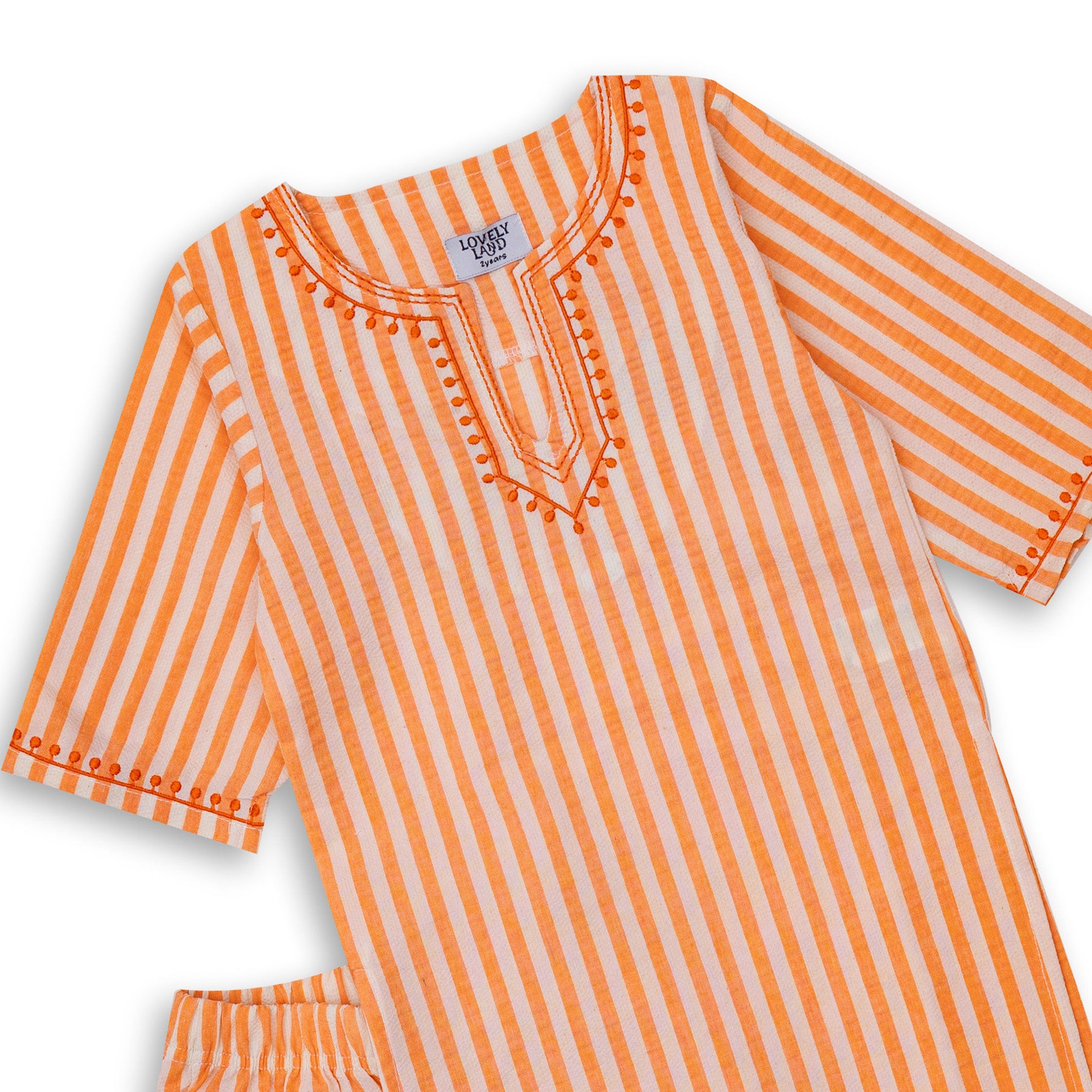 Girls' Orange Stripped Shirt and Orange Stripped Pants