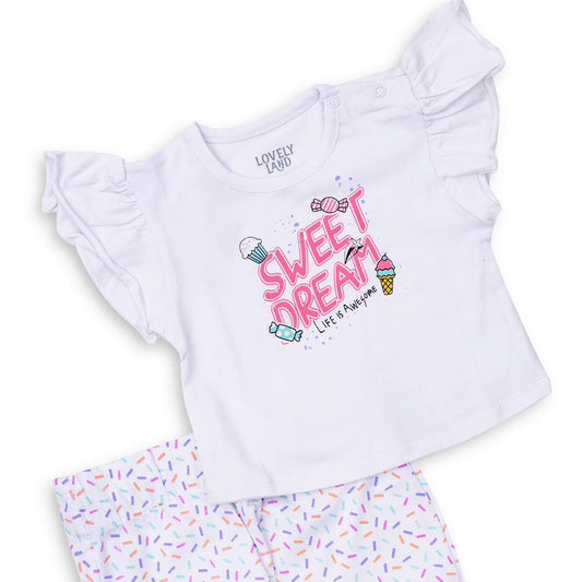 white sleeveless pyjama set