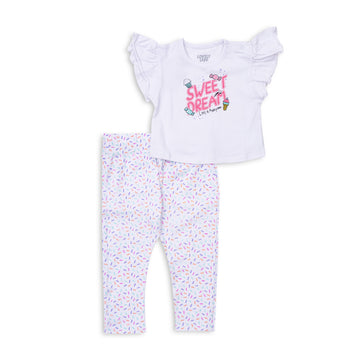 white sleeveless pyjama set