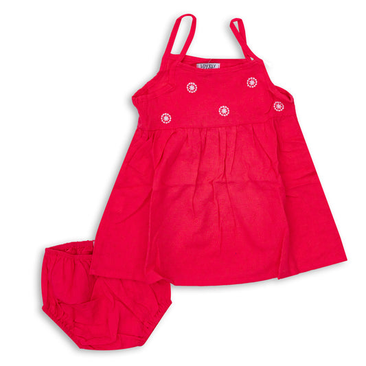 fuchsia dress with underwaer