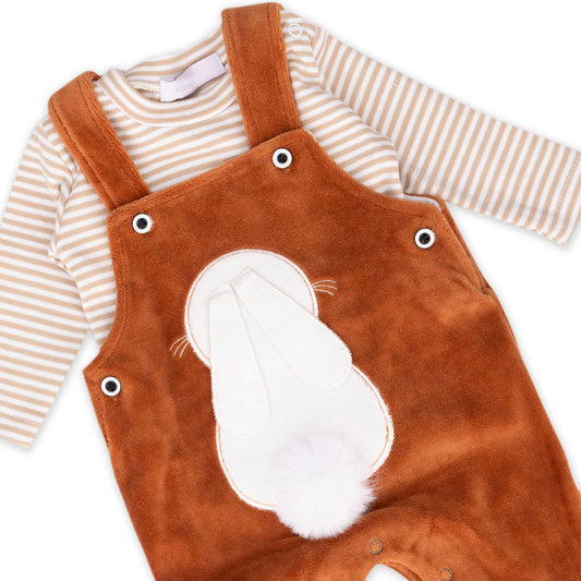 Bunny overalls with striped top