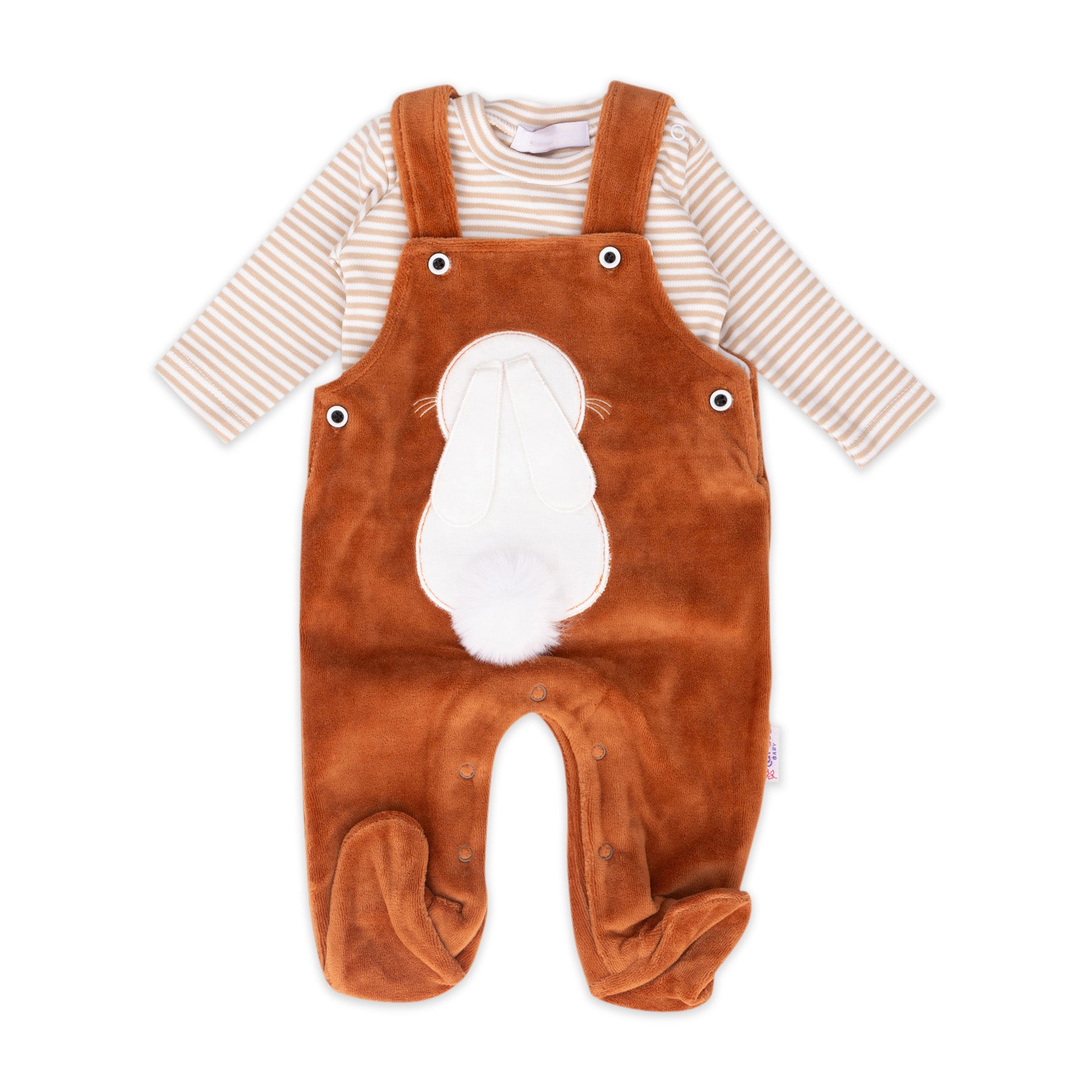 Bunny overalls with striped top