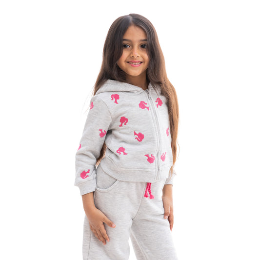 Barbie girls' gray pajamas