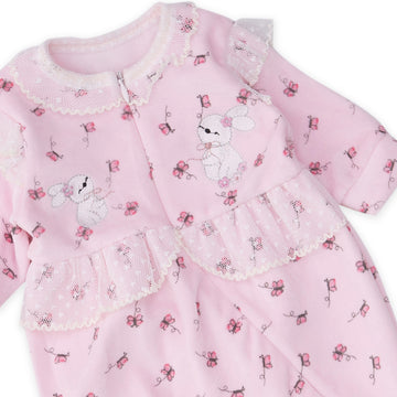 Pink jumpsuit with butterflies