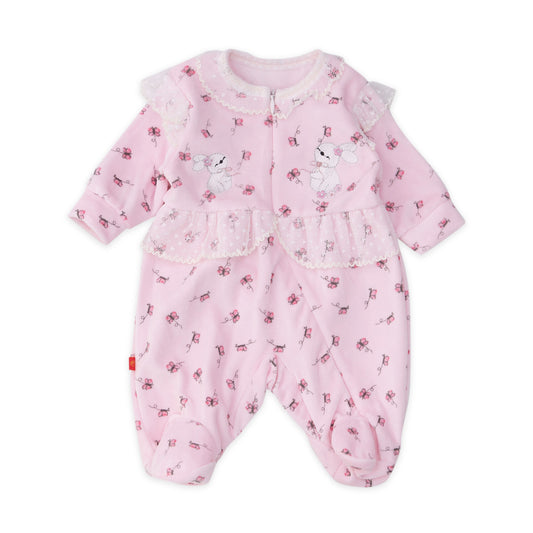 Pink jumpsuit with butterflies