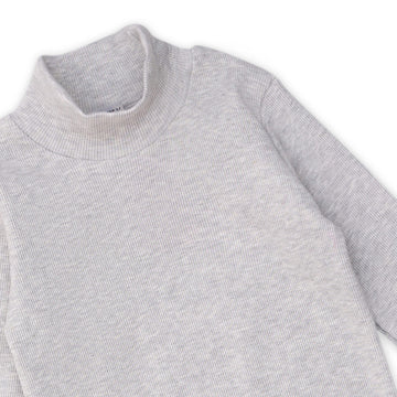 Grey high-collar T-shirt