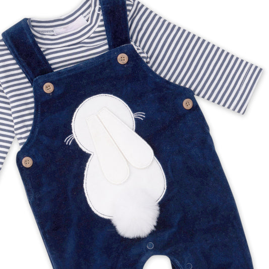 Bunny overalls with striped top