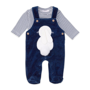 Bunny overalls with striped top