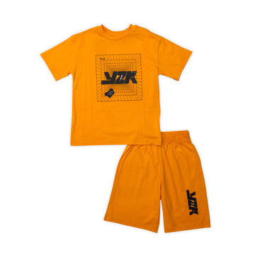 boy's orange pajama set