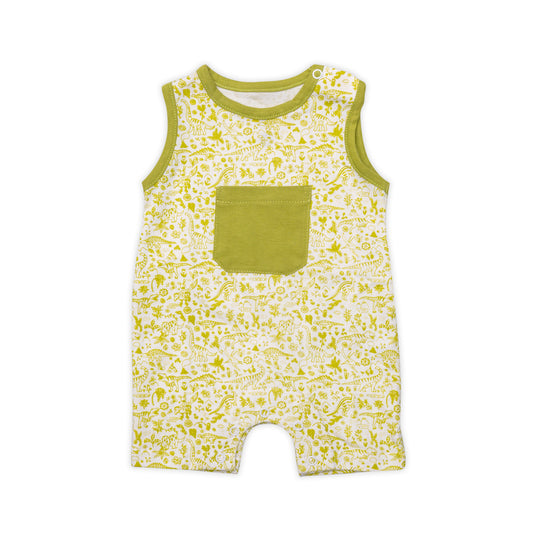 baby's green romper with soft fabric