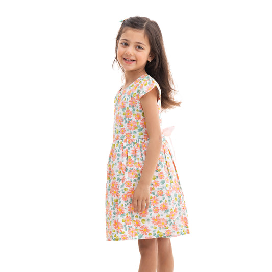 orange dress with flowers print