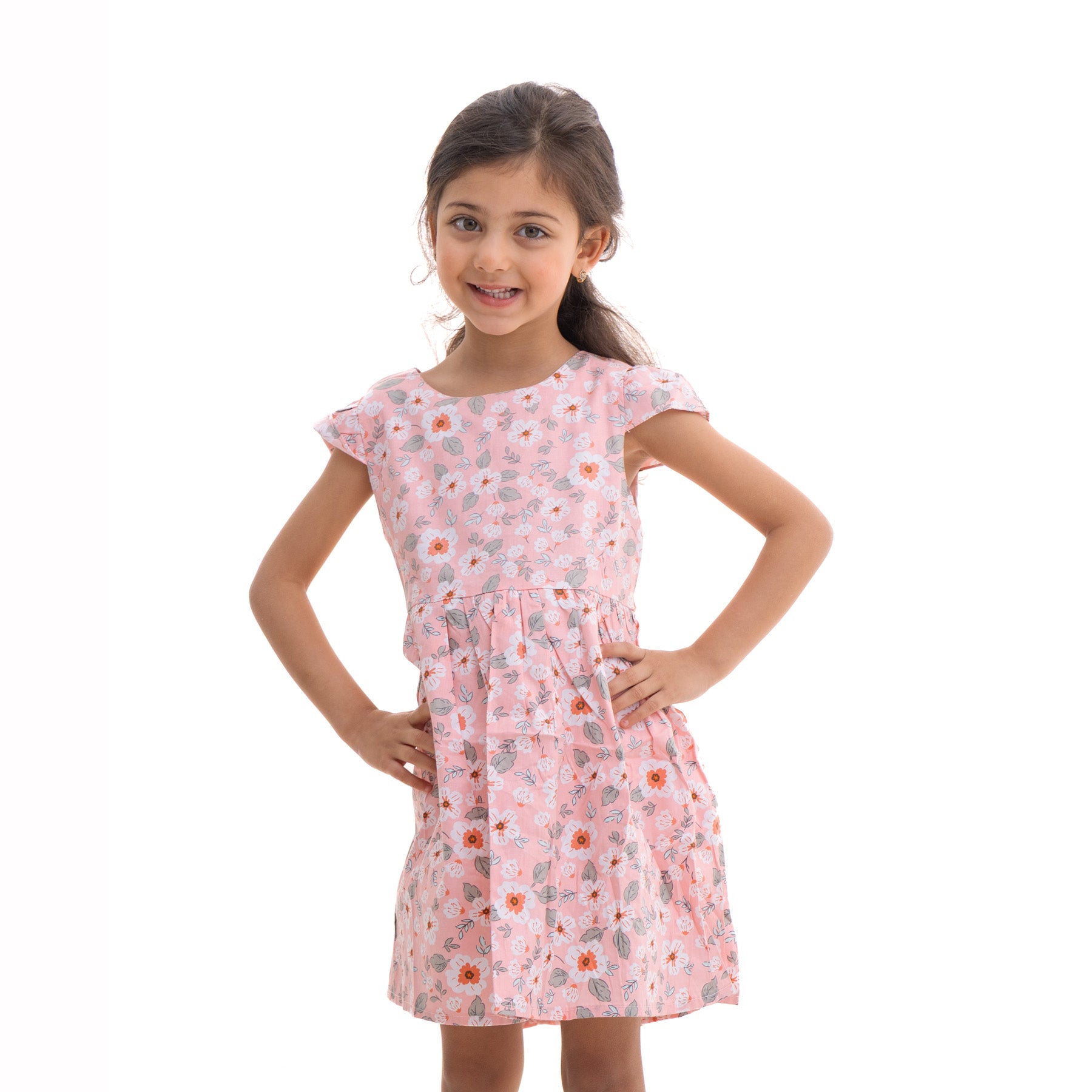 Dress with roses and satin belt