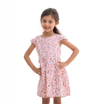 Dress with roses and satin belt