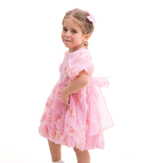 pink dress with flowers
