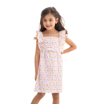 summer dress with flowers print