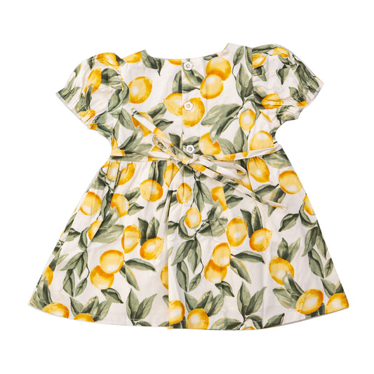 girl's dress with lemon drawings
