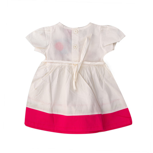 White dress with fuchsia