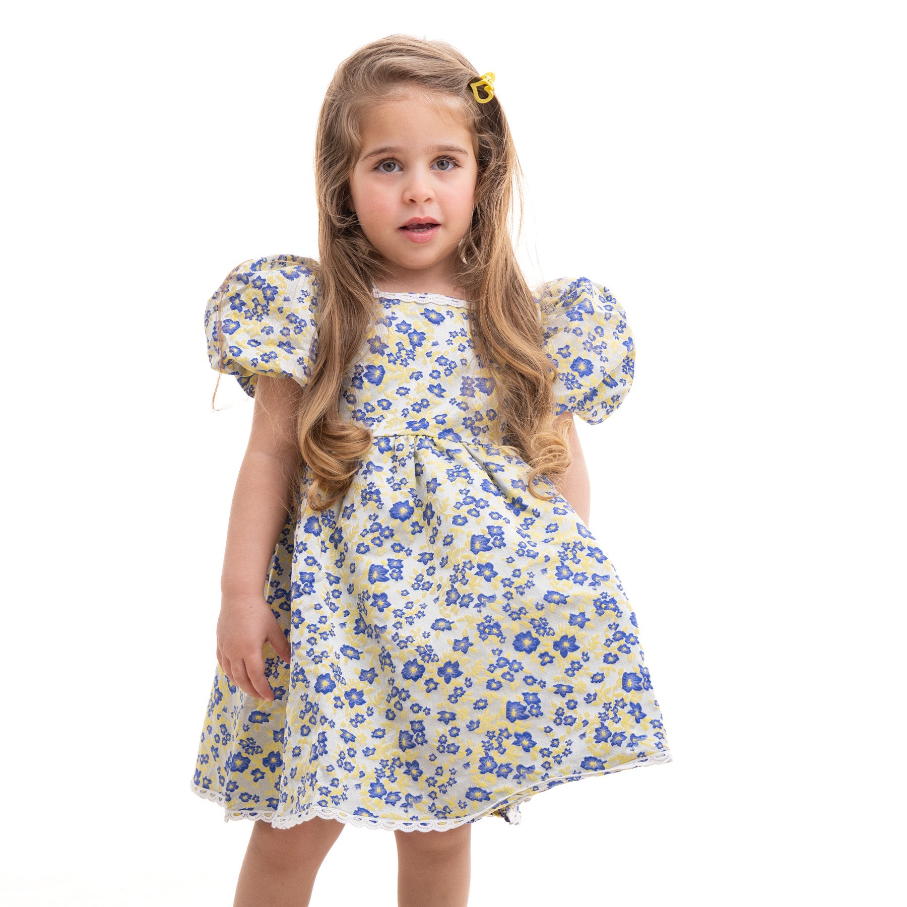 Blue and Yellow Fluffy Dress