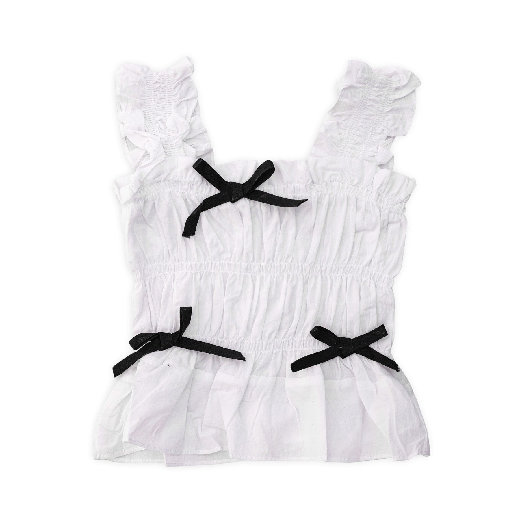 White halter top with 3 bows