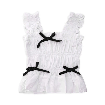 White halter top with 3 bows