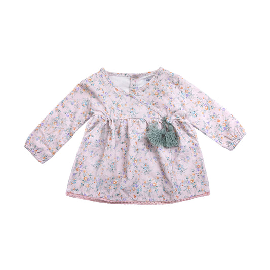 Girls' dress with a floral print