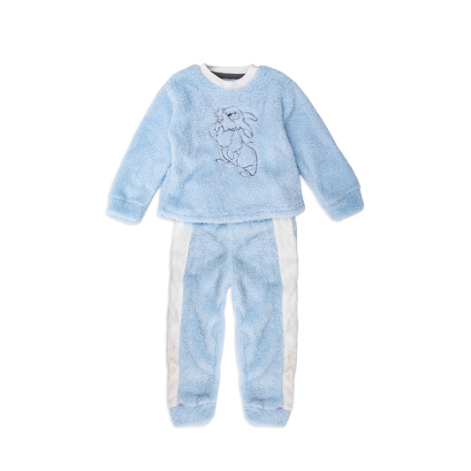 cozy baby blue fluffy pajama set