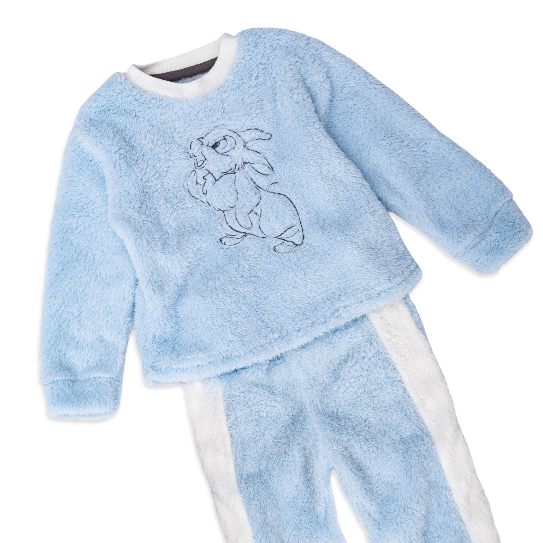 cozy baby blue fluffy pajama set
