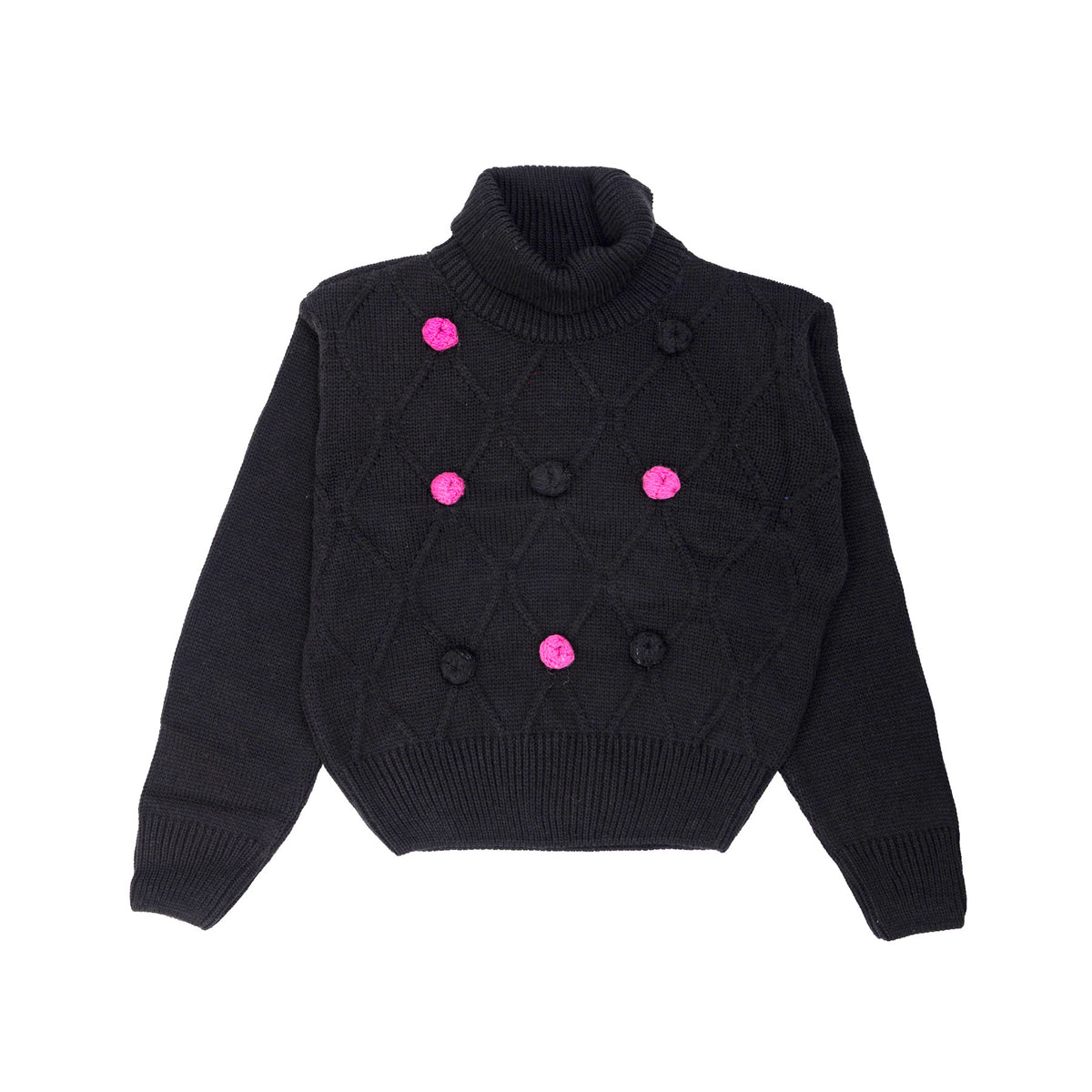 Girls' sweater with a high neck