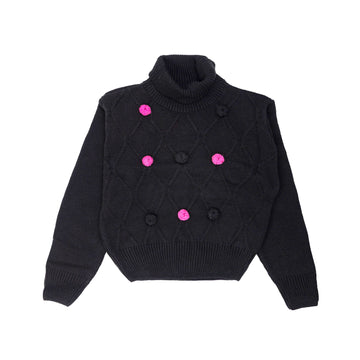 Girls' sweater with a high neck