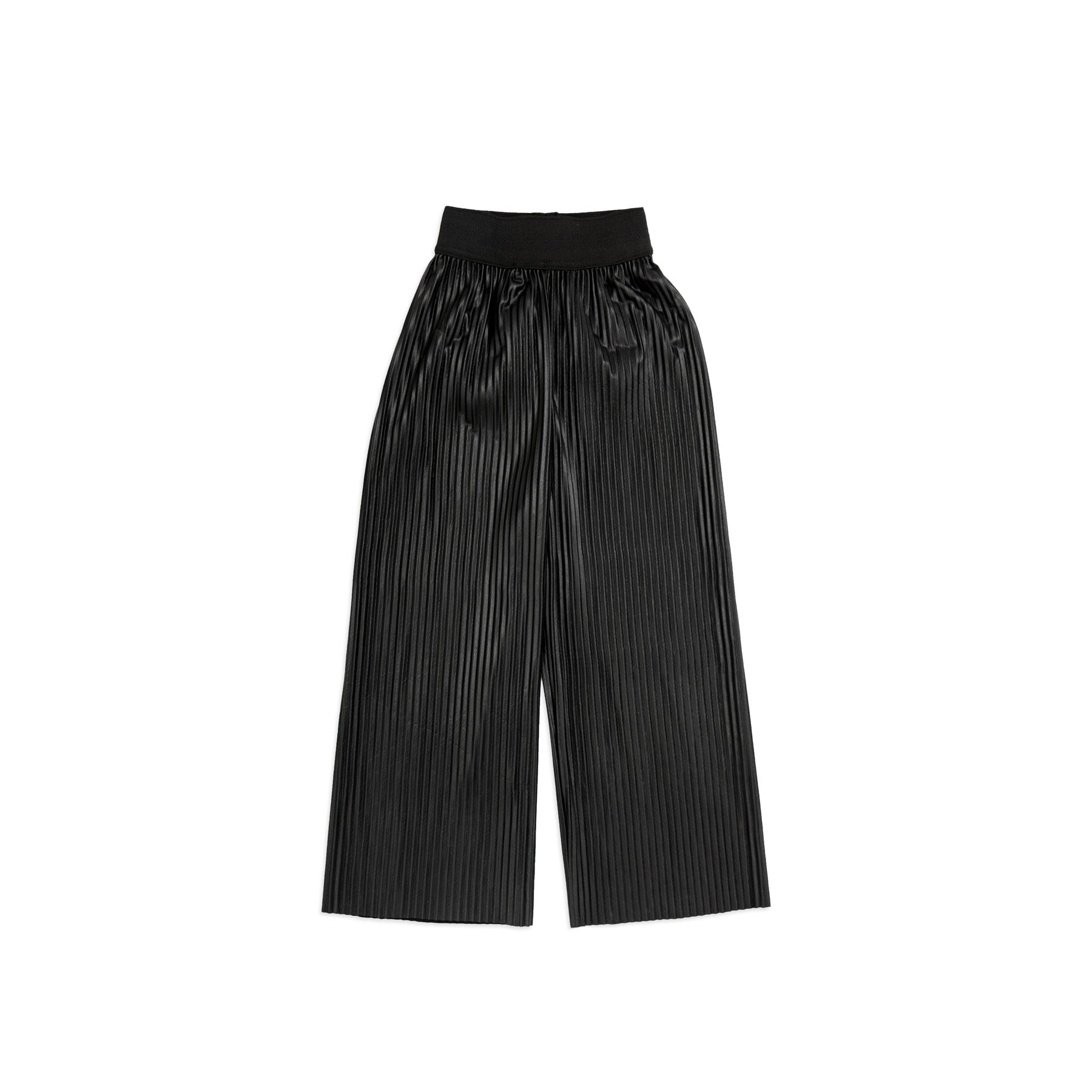 black leather pleated pants