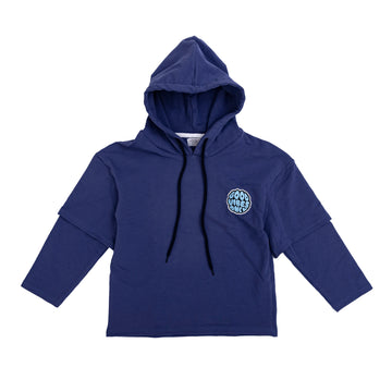 warm navy blue hoodie for boys, perfect for the fall season