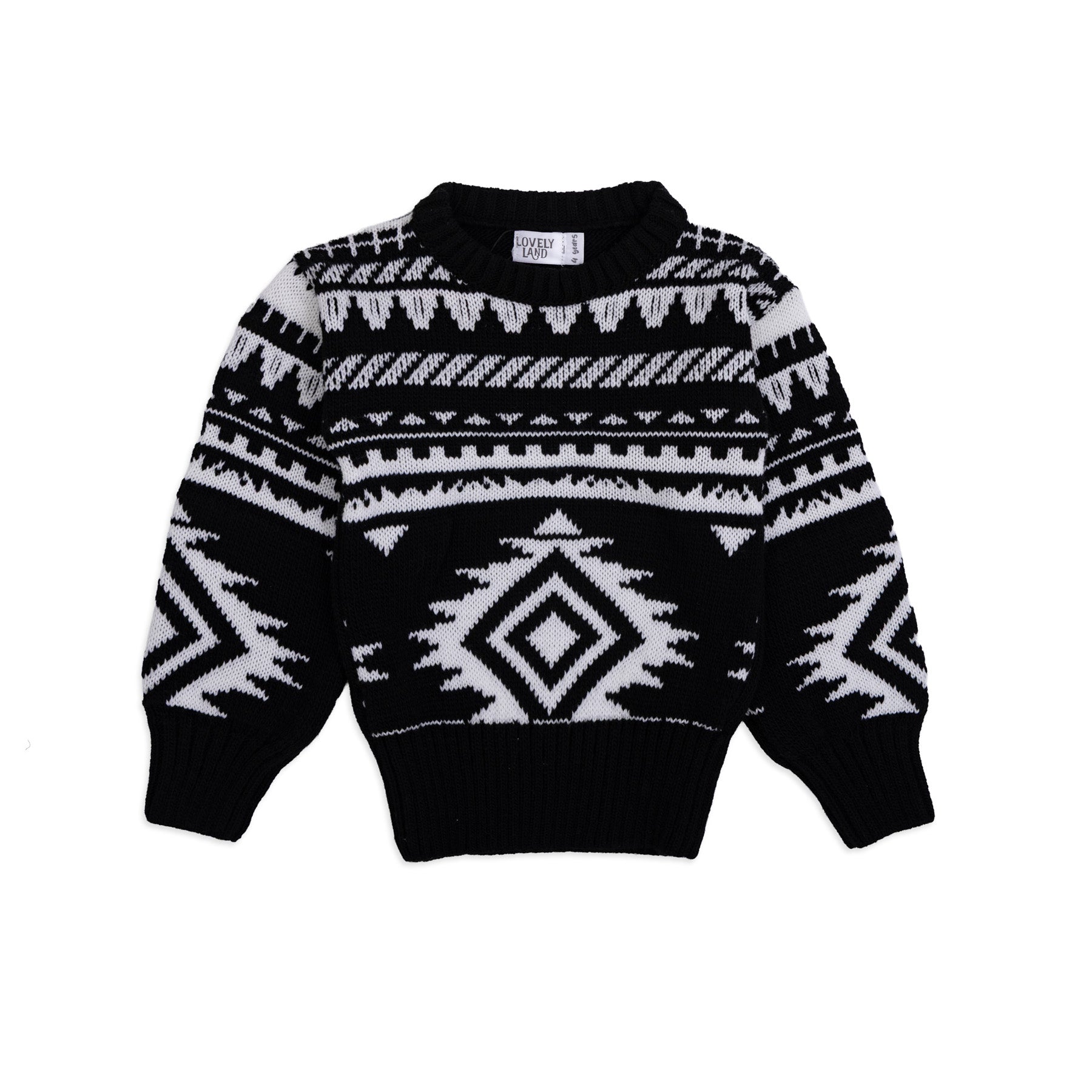 black and white pullover
