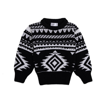 black and white pullover