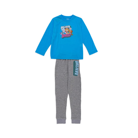 cozy sky blue boys' pajama set