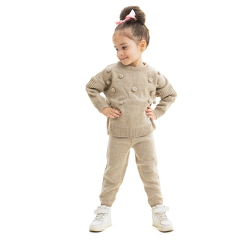 Beige knitted set