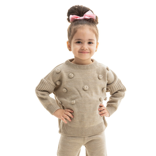 Beige knitted set