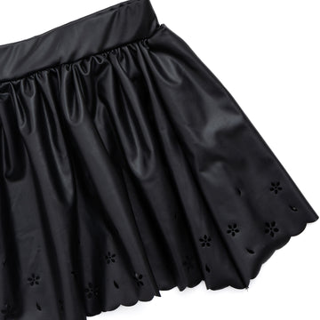 black leather skirt