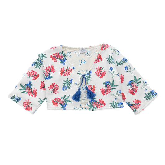 White bolero with roses