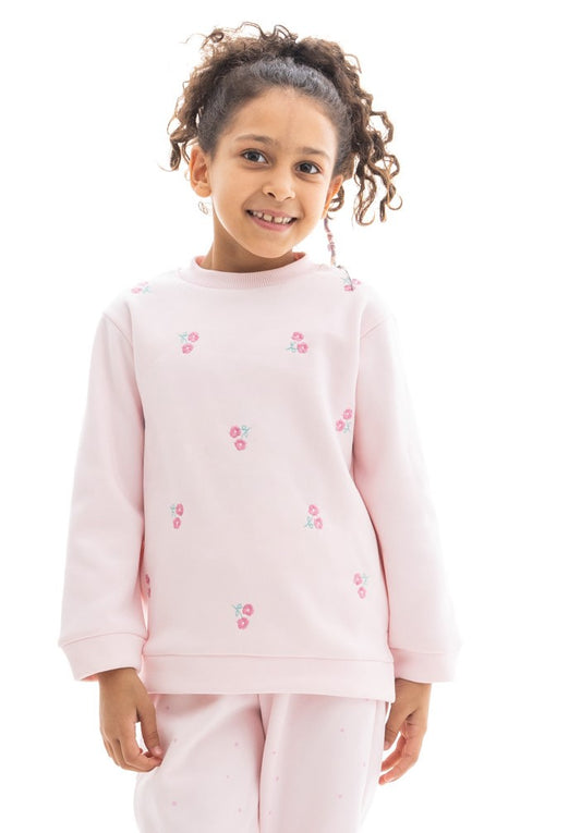 pink Pajamas with rose embroidery