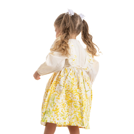 white and yellow dress
