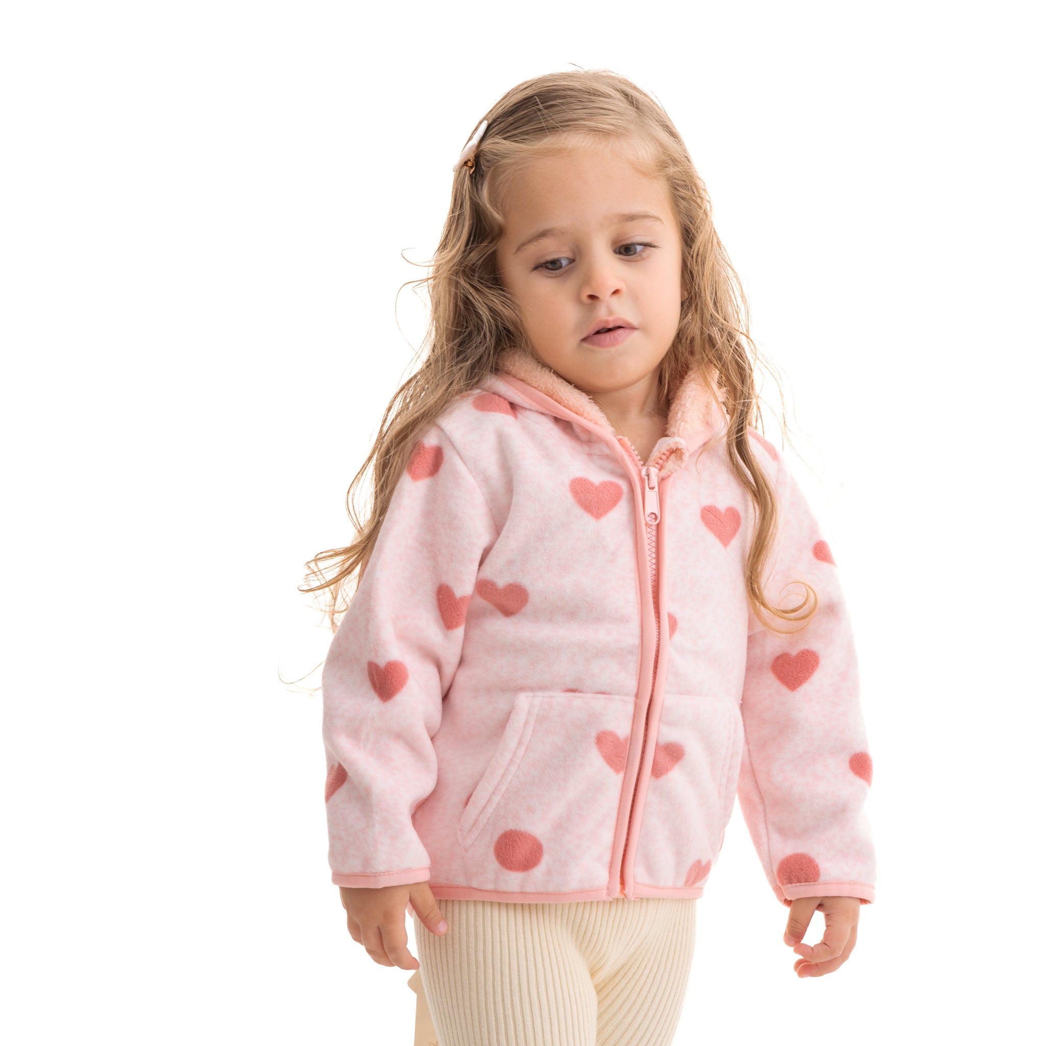 Pink jacket with hearts