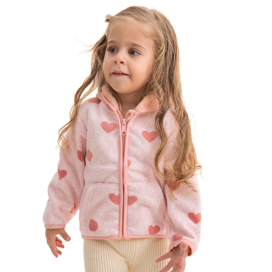 Pink jacket with hearts
